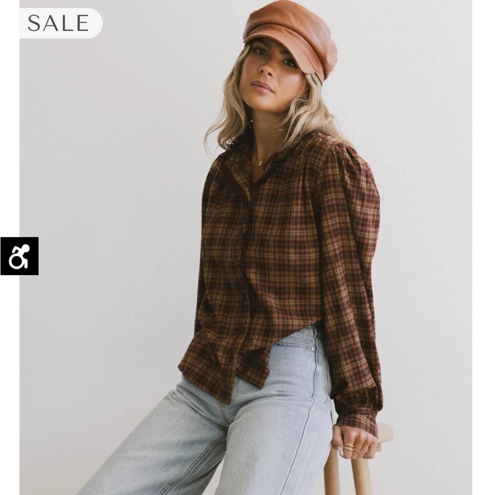 Bohme Brown Boxy Button Down Shirt with Notched Collar